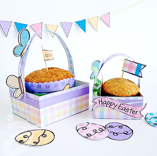 Happy Easter Printables and Cupcake holders by Jen Goode