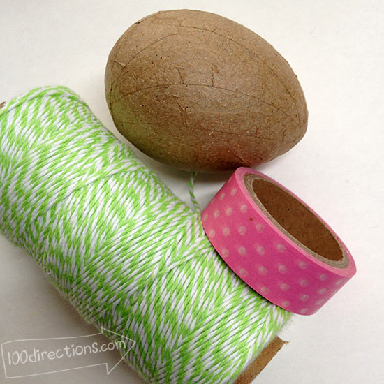 Washi, Tape Paper Mache Egg and Twine