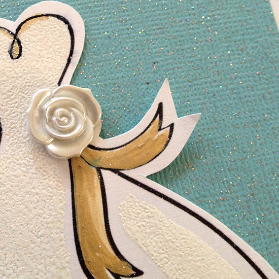 Button detail on wedding card