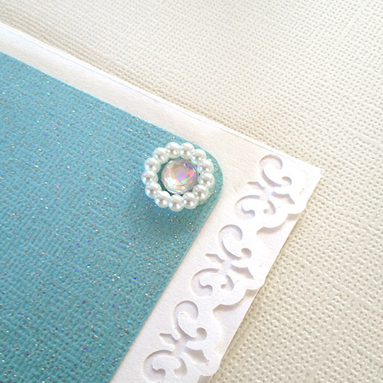 Pretty button detail for wedding card