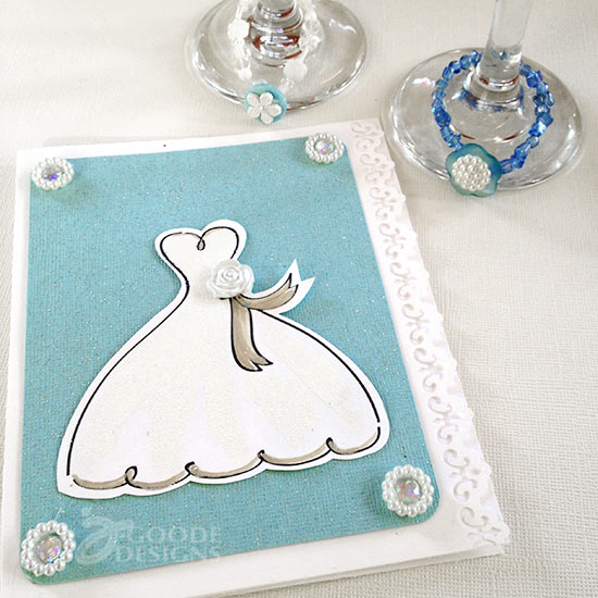 Wedding card with pretty buttons by Jen Goode