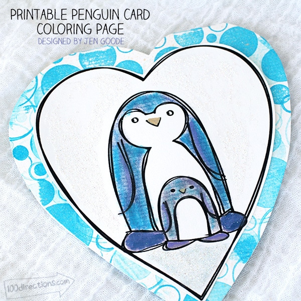 Penguin Baby Card Printable designed by Jen Goode