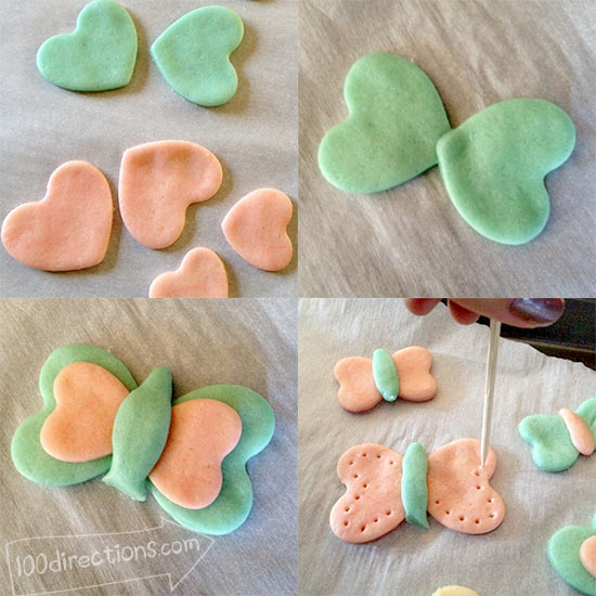 Making cute butterfly cake mix cookies 