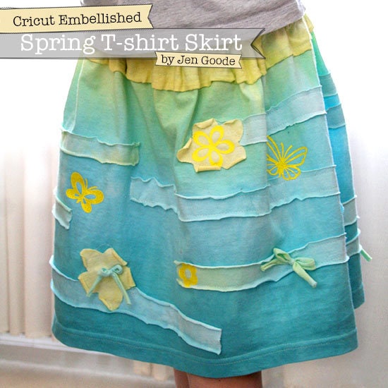 T-shirt Skirt with Cricut Cutouts by Jen Goode