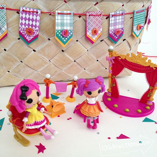 Lalaloopsy Inspired party banner with Ann Butler stamps