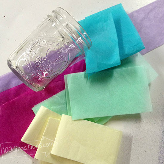 Make a Luminary with a Mason Jar and Tissue Paper
