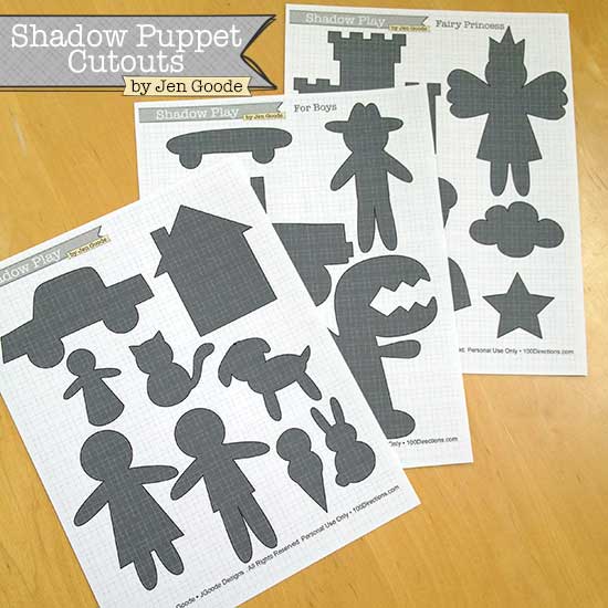 Shadow Puppet Printable Play Sets 100 Directions