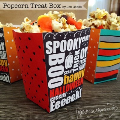 Halloween Popcorn Treat Box by Jen Goode
