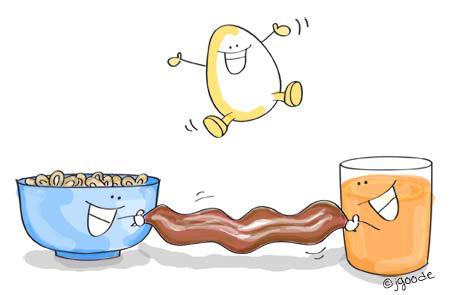 Eggs make breakfast Happy! Illustration by Jen Goode