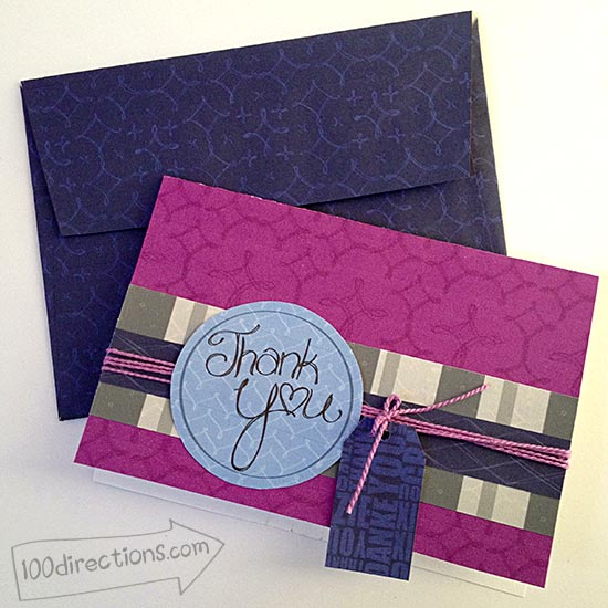 Finished printable Thank You card kit by Jen Goode