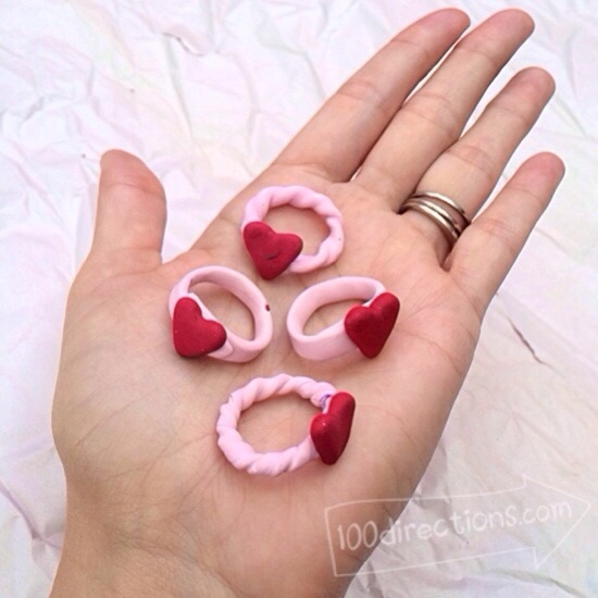 We made some fun BFF rings with our Sculpey