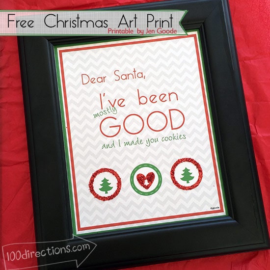 Dear Santa Art Print - a free printable designed by Jen Goode