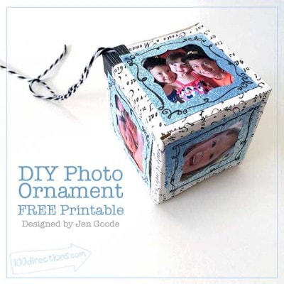 DIY Photo ornament free printable by Jen Goode