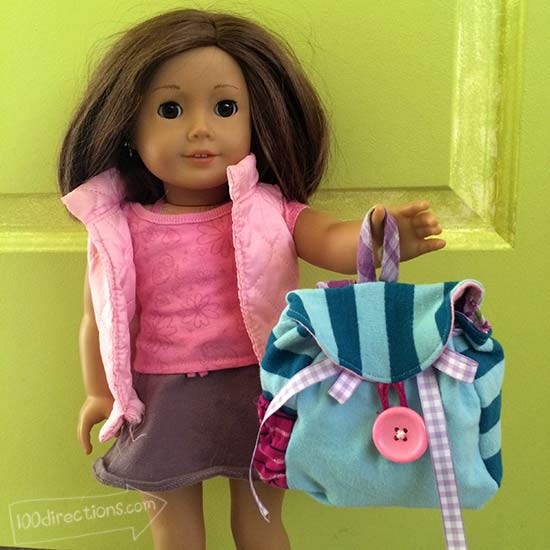 Mini backpack is just the right size for dolls too