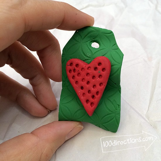 I made a gift tag ornament with Sculpey too