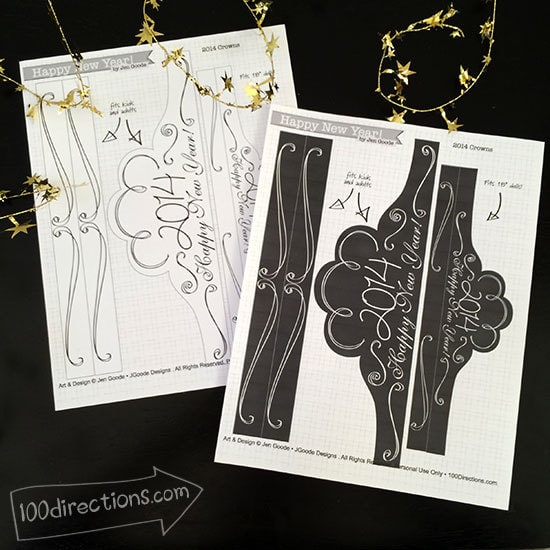 New Years Eve printable crown