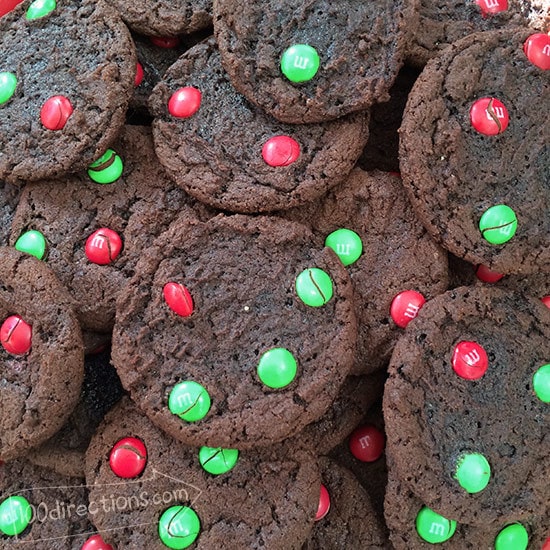 Chocolate cookies with M&Ms