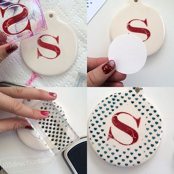 Make a hand stamped monogram ornament