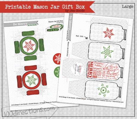 Printable Mason Jar Gift Box by Jen Goode