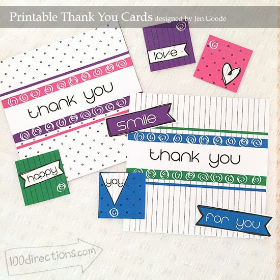 DIY Printable Thank You Card kit designed by Jen Goode