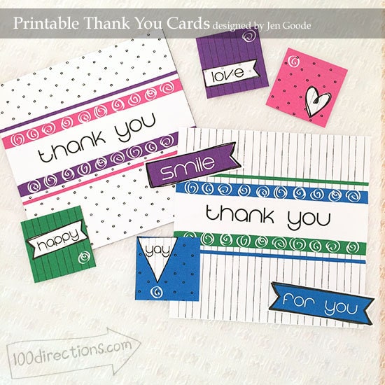 DIY Thank You Card Kit - Simple Swirls - 100 Directions