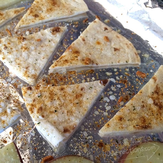 Flour tortillas cut in slices