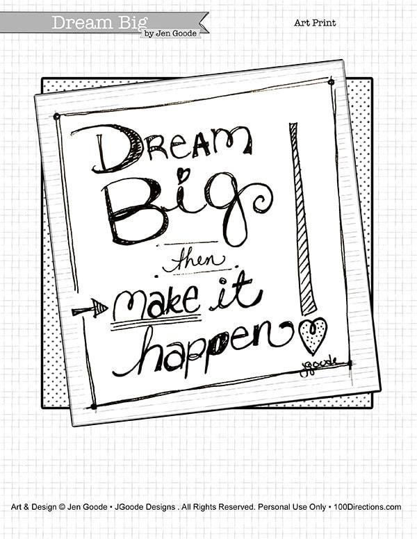 Dream Big mini art print by Jen Goode