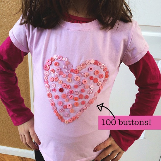 100 buttons for a 100th day of school shirt