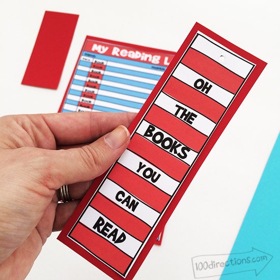 Punch a hole and add a ribbon to the bookmark