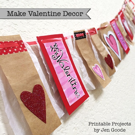 Valentine Banner a printable project  - 100Directions.com