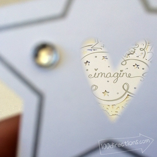 Imagine word art through heart cut out