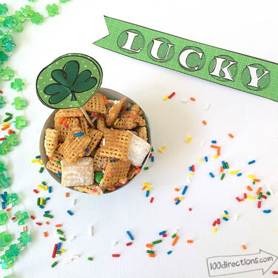 Make a rainbow treat and decorate with this Shamrock printable