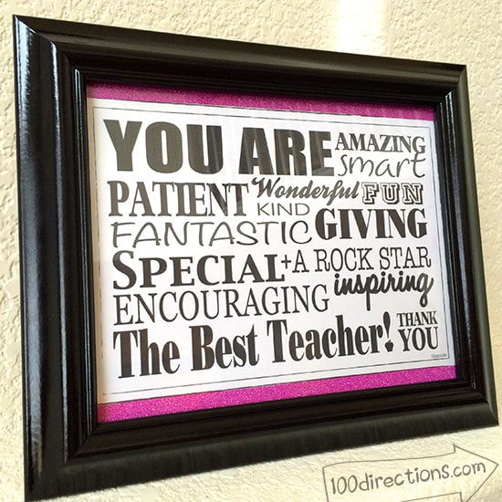 Teacher Appreciation Word Art Print by Jen Goode