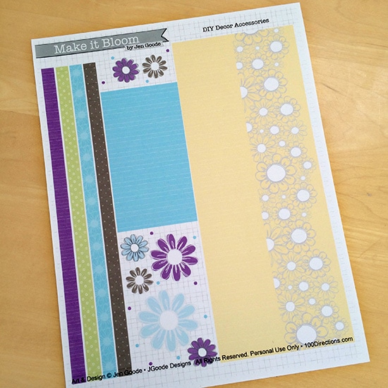 Printable spring vase art kit by Jen Goode