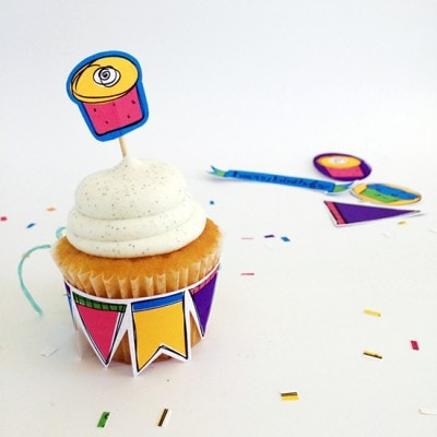Rainbow Birthday Cupcake Accessories