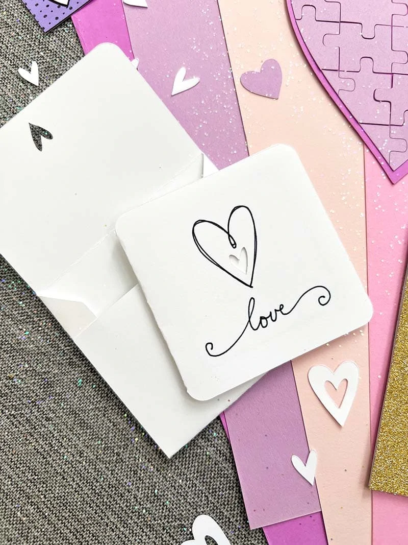 Mini love card made with Cricut designed by Jen Goode