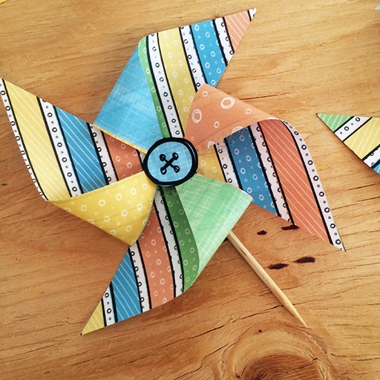 Summer Fun mini pinwheels printable designed by Jen Goode