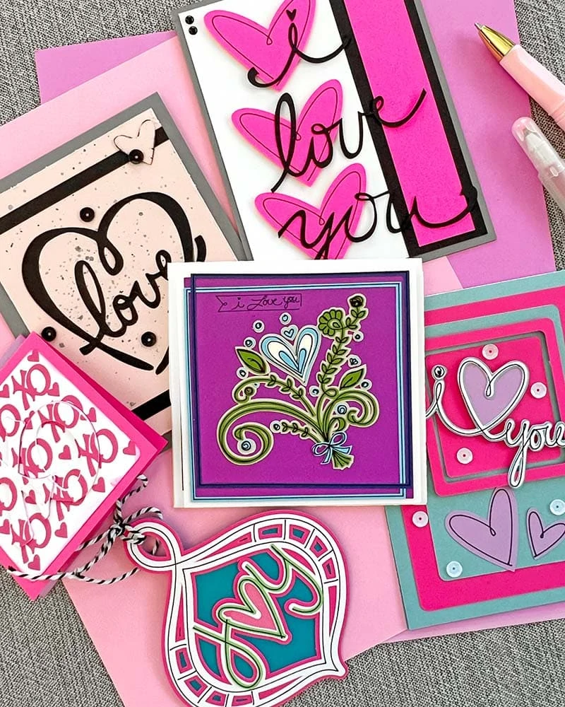 Valentine Cards to Make with Cricut and Jen Goode art