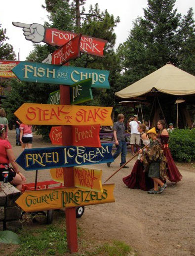 Food sign at the Colorado Renaissance Festival