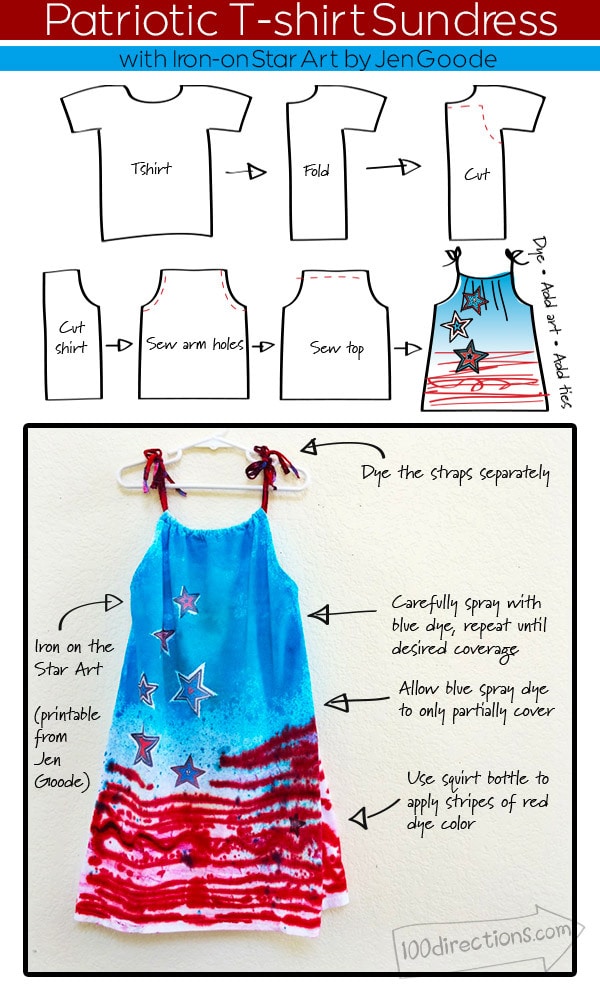Make a Patriotic Sundress from a T-shirt - Designed by Jen Goode