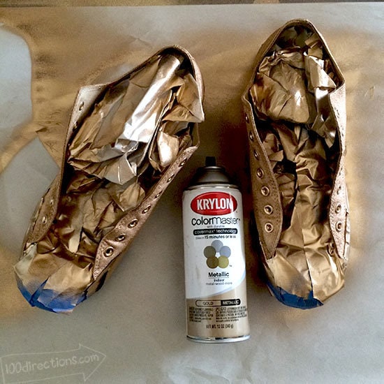 Dress Up with Gold Painted Converse Shoes - 100 Directions
