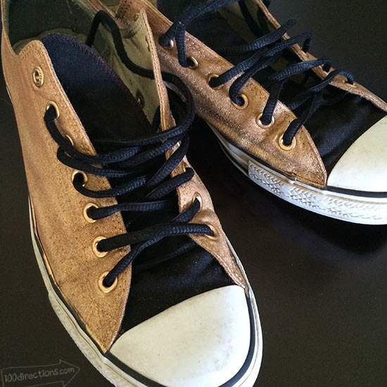 To deal with Ward By name Dress Up with Gold Painted Converse Shoes - 100 Directions