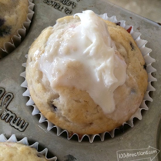 Frosting melting on the muffin - spread with a fork