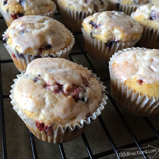 Finished glazed muffins