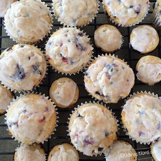 Delicious glazed berry muffins