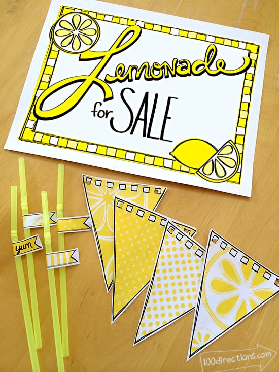Printable Lemonade Stand kit designed by Jen Goode