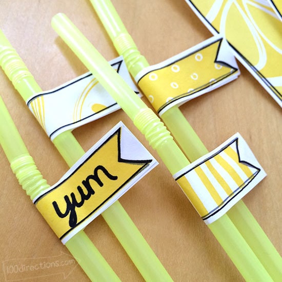 Cute little straw flags for your lemonade stand