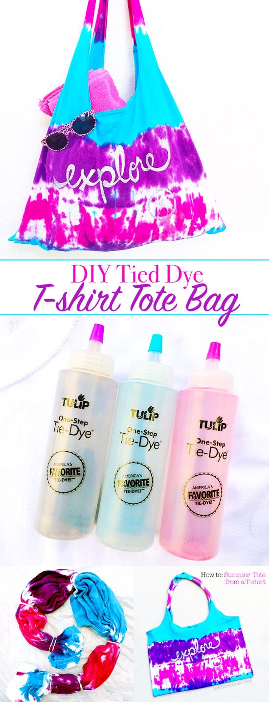 Make a tie dye t-shirt tote bag - designed by Jen Goode