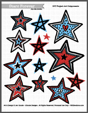 Stars Forever Patriotic art by Jen Goode - Printable art