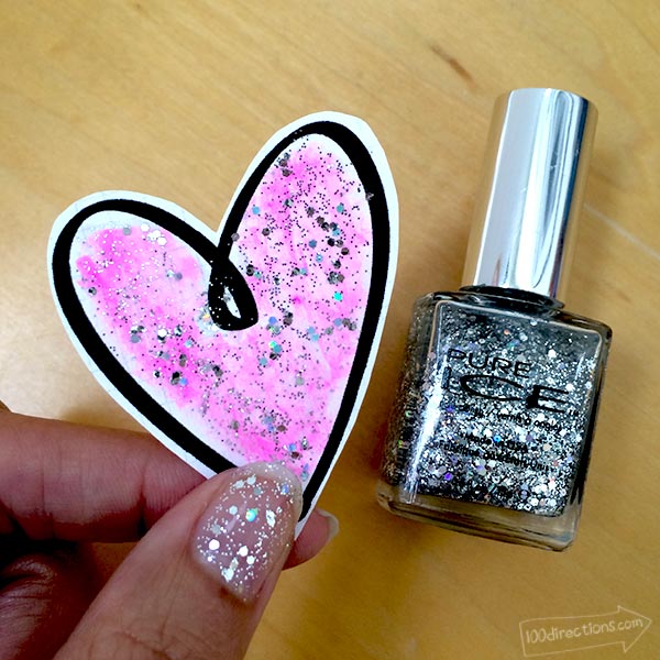 Add glitter to your projects with nail polish